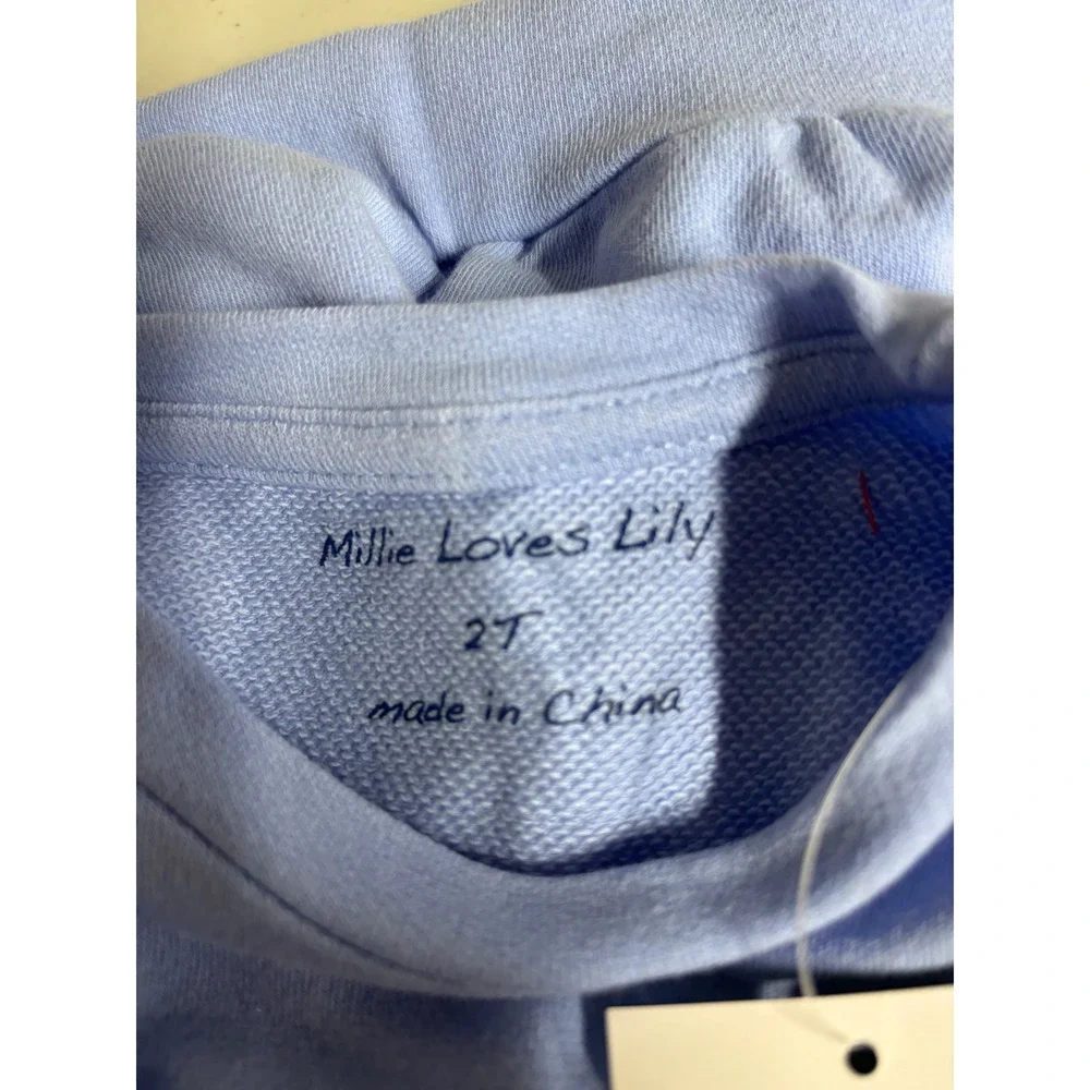 Millie Loves Lily NWT Girls‎ 2T Blue Santa Skirt Pants Set Sweatshirt